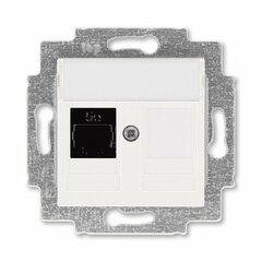 фото Розетка информационная ABB Levit RJ45 категория 5e и заглушка жемчуг (5014H-A51017 68W)