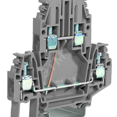 фото Клемма проходная 4 кв.мм. 2 уровня DBC.4/CI/GR    уровни перемкнуты винт (ZDB417GR)