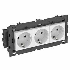 фото Розетка тройная 0° Modul45connect с з/к, 250 В, 16A (алюминий) (STD-D0C8 AL3)