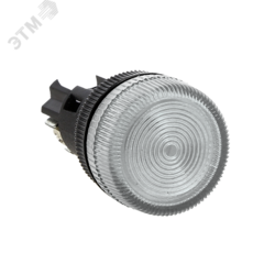 фото Лампа сигнальная ENS-22 белая с подсветкой 380В (la-ens-w-380)