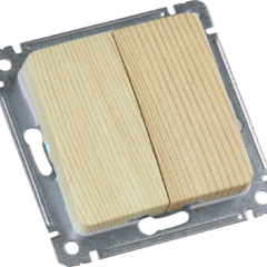 фото MASTER Выключатель двухклавишный скрытой установки, в рамку, сосна (ВС10-451-02)