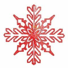 фото Фигура профессиональная елочная Снежинка ажурная 3D 35см красный (502-342)