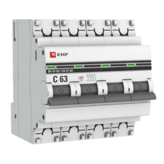 фото Выключатель автоматический четырехполюсный 20А С ВА47-63 4.5кА PROxima (mcb4763-4-20C-pro)