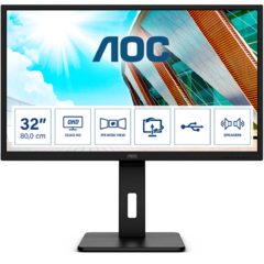 фото Монитор 31.5'' IPS, 2560х1440, 250 КМ/м2, 1000:1, 4мс, HDMIх2, DP, USB-Hub, Speakers (Q32P2)