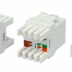 фото Вставка Keystone Jack RJ-45(8P8C), категория 6,   тип 180 градусов, белая (KJ8-8P8C-C6-180-WH)