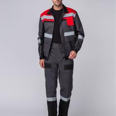 фото Костюм Виват-1 Премиум (ткань Смесовая,240) брюки, серый черный красный, 56-58  182-188 (87473059)