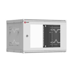 фото Шкаф телекоммуникационный настенный разборный 6U (600х450) дверь стекло, Astra A серия EKF Basic (ITB6G450D)