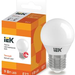 фото Лампа светодиодная LED 9вт Е27 тепло-белый матовый шар ECO (LLE-G45-9-230-30-E27)