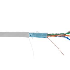 фото Кабель F/UTP 4 пары Кат.5e одножильный медный внутренний PVC серый 100м (EC-UF004-5E-PVC-GY-1)