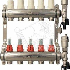 фото Коллекторная группа нержавеющая с расходомерами в сборе 1' х 7 выходов 3/4' евроконус (VTc.589.EMNX.0607)
