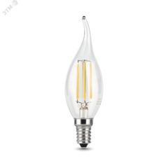 фото Лампа светодиодная LED 5 Вт 450 Лм 4100К белая Е14 Свеча на ветру Filament Gauss (104801205)