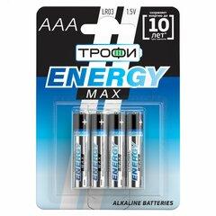 фото Элемент питания Трофи LR03-4BL ENERGY MAX Alkaline (40/960/30720) (Б0015137)