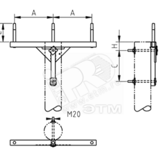 фото SH151R Траверса одноцепная промежуточная 20 кВ, A=00, M24 (SH151R)