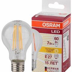 фото Лампа светодиодная LED 7Вт Е27 FILAMENT CLA60, тепло-бел, прозр. OSRAM (4058075055315)