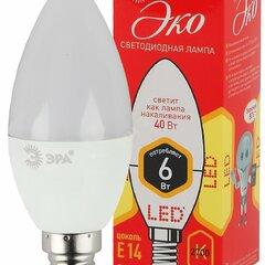 фото Лампа светодиодная ECO LED B35-6W-827-E14 (диод, свеча, 6Вт, тепл, E14 (10/100/3500) ЭРА (Б0020618)