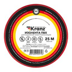 фото Изолента ПВХ KRANZ 0.13х15 мм, 25 м, красная 5шт (etmKR-09-2104)