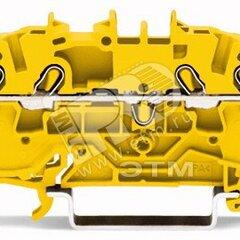 фото Клемма 4-проводная проходная 0.25-2.5(4)мм.кв желтая (2002-1406)