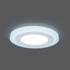 фото Светильник светодиодный встраиваемый ДВО-6+3 Вт 540Лм 4000К круг белый IP20 3 режима LED монтажный d120 мм 145х31 мм 180-265 В Backlight Gauss (BL117)