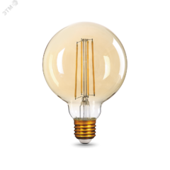 фото Лампа светодиодная LED 8 Вт 740 Лм 2400К теплая Е27 G95 golden Filament Gauss (105802008)