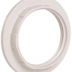 фото Кольцо абажурное для патрона Е27 пластик белый индивидуальный пакет (EKP10-01-02-K01)