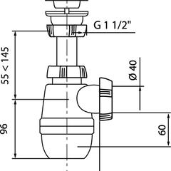 фото Сифон МИНОР для мойки с выпуском 1'1/2 х 40 мм (30718024)