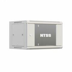 фото Шкаф настенный телекоммуникационный NTSS W 6U 600х600х370мм, 2 профиля 19, дверь стеклянная, боковые стенки съемные, задняя стенка, разобранный, серый RAL 7035 (NTSS-W6U6060GS)