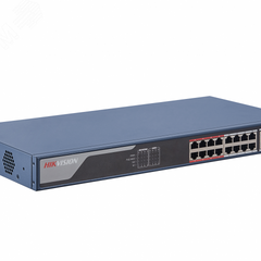 фото Коммутатор управляемый PoE 16 портов 100 Мб/с, 2хSFP/RJ45, 230 Вт (DS-3E1318P-EI)