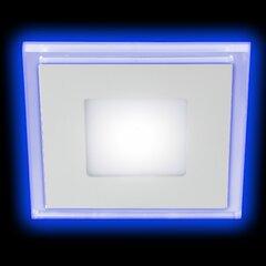 фото LED 4-6 BL Точечные светильники ЭРА светодиодный квадратный c cиней подсветкой LED 6W 220V 4000K (Б0017495)