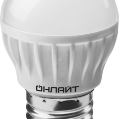 фото Лампа светодиодная LED 8вт E27 белый матовый шар ОНЛАЙТ (71627 OLL-G45)