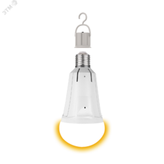 фото Лампа светодиодная LED 12 Вт 900 Лм 3000К теплая Е27 A80 с Li-Ion аккумулятором авар. Gauss (102002112)