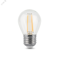 фото Лампа светодиодная LED 7 Вт 550 Лм 2700К теплая Е27 Шар Filament Gauss (105802107)