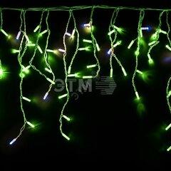 фото Гирлянда профессиональная Айсикл 4,8х0,6 м, с эффектом мерцания, белый ПВХ, 176LED, цвет: Зелёный, 220В (255-164)