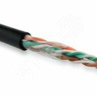 фото Витая пара неэкранированная U/UTP категория 5e 4 пары (24 AWG) одножильный (solid) внешний PE черный(500 метров) (1583EPE.00500)