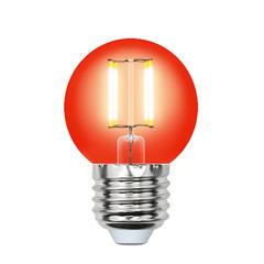 фото Лампа светодиодная декоративная цветная LED 5вт 200-250В шар 350Лм Е27 КРАСНЫЙ Uniel Air color (UL-00002986)
