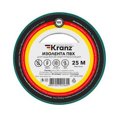 фото Изолента ПВХ KRANZ 0.13х19 мм, 25 м, зеленая 5шт (etmKR-09-2203)