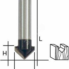 фото Фреза пазовая V-образная, DxHxL = 10 х 10 х 42 мм (36652)