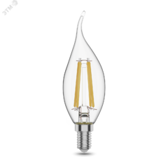 фото Лампа светодиодная LED 11 Вт 830 Лм 4100К белая Е14 Свеча на ветру Filament Gauss (104801211)