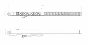 фото Блок розеток вертикальный 12 розеток С13 6 розеток Schuko 16А (SHE-6SH-12EC-S-2.5IEC)