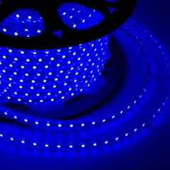 фото Лента уличная LED герметичная в силиконовой оболочке 220В 10х7мм IP65 SMd3528 60 диодов/метр cиний (бухта 100м) (142-603)