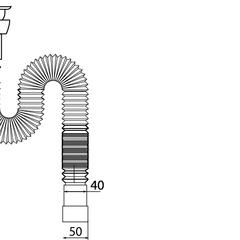 фото Сифон гофрированный для раковины 1'1/4 х 40/50 мм L800 мм выпуск пластик (30717342)