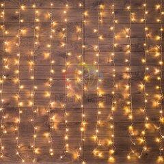 фото Гирлянда домашняя Светодиодный Дождь 1.5х1м свечение с динамикой прозрачный провод 220В тепло-белый (235-026)