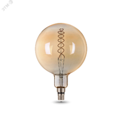 фото Лампа светодиодная LED 8 Вт 620 Лм 2400К теплая Е27 G200 golden flexible Filament Gauss (154802008)