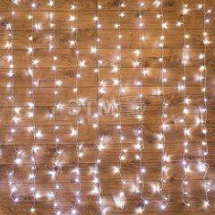 фото Гирлянда домашняя Светодиодный Дождь 2,5x2м, свечение с динамикой, прозрачный провод, 230 В, диоды БЕЛЫЕ (235-055)
