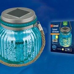 фото Светодиодный садовый светильник USL-M-210/GN120 BLUE JAR на солнечной батарее,теплый белый свет. 1*АА Ni-Mh аккумулятор в/к. IP44 Uniel (UL-00003208)
