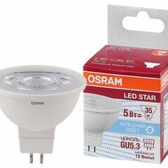 фото Лампа светодиодная LED 5Вт GU5.3 4000К 350лм 12V CL MR16 (замена 35Вт) OSRAM LS (4058075481312)