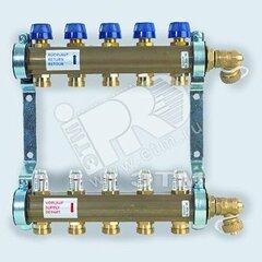 фото Коллекторная группа HKV/T для теплого пола ЛАТУНЬ с расходомером с концевой группой 1 5 вых. (10004199)