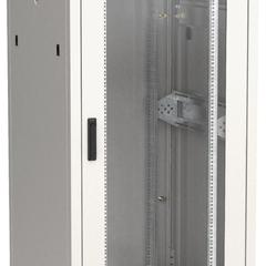 фото Шкаф сетевой 19' LINEA N 33U 800х800мм стеклянная передняя дверь задняя металлическая серый (LN35-33U88-GM)