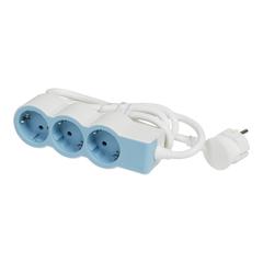 фото Удлинитель серии  Стандарт   3 x 2К+З с кабелем 1,5 м., цвет: бело-голубой (694551)