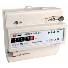 фото Счетчик электроэнергии трехфазный однотарифный СКАТ 301М/1-4 Ш Р2 50/5 Т1 D кл1 230В ОУ (30102P)