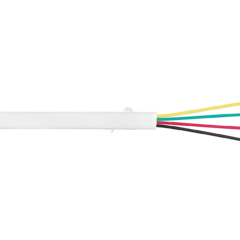 фото Кабель телефонный, плоский, 4 проводника, многожильный, медный, 7х0,16мм, внутренний, PVC, белый,   100метров бухта (NKL 2026A-WT)